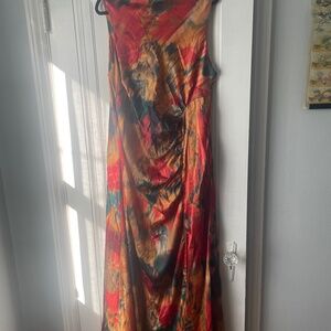 Anthropologie Abstract Ruched Dress